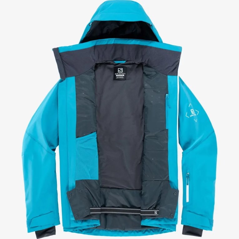 Pánské Lyžařské Bundy Salomon Brilliant Insulated Tyrkysové | CZ 61PIRDF